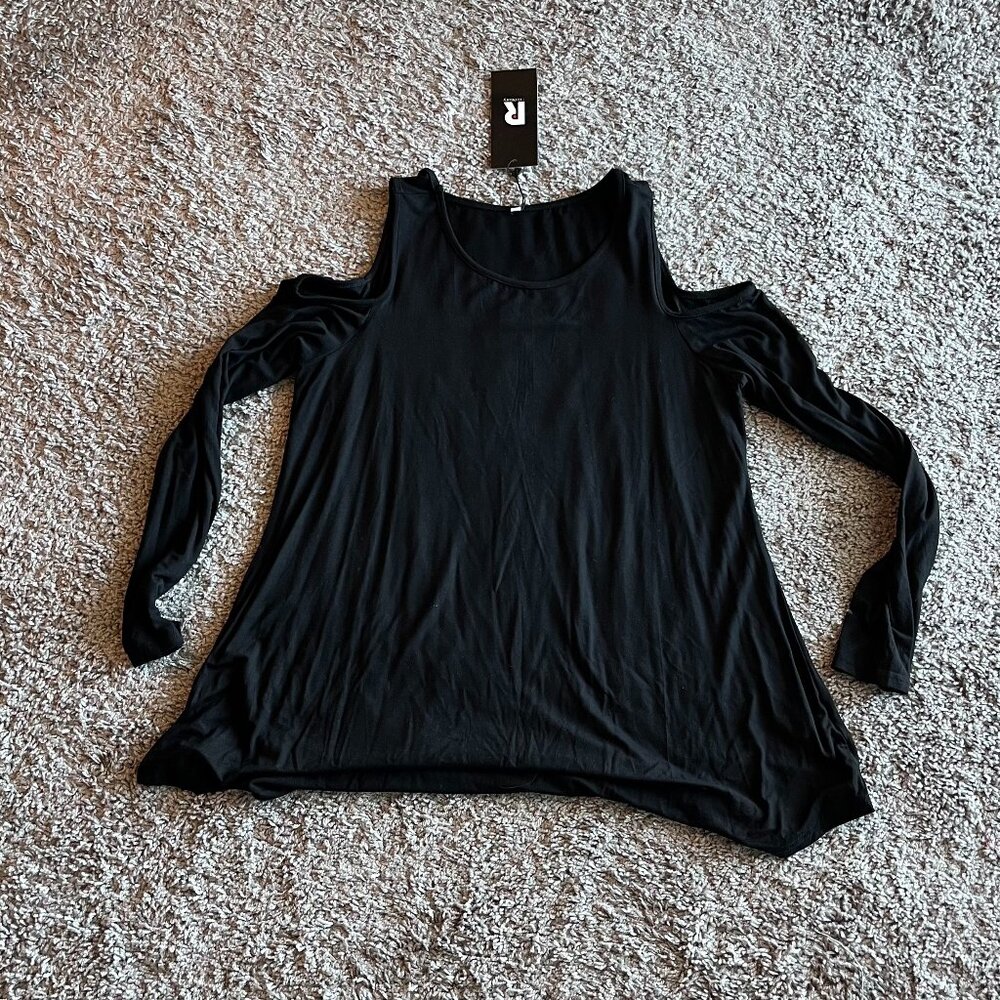Black Cold Shoulder Top